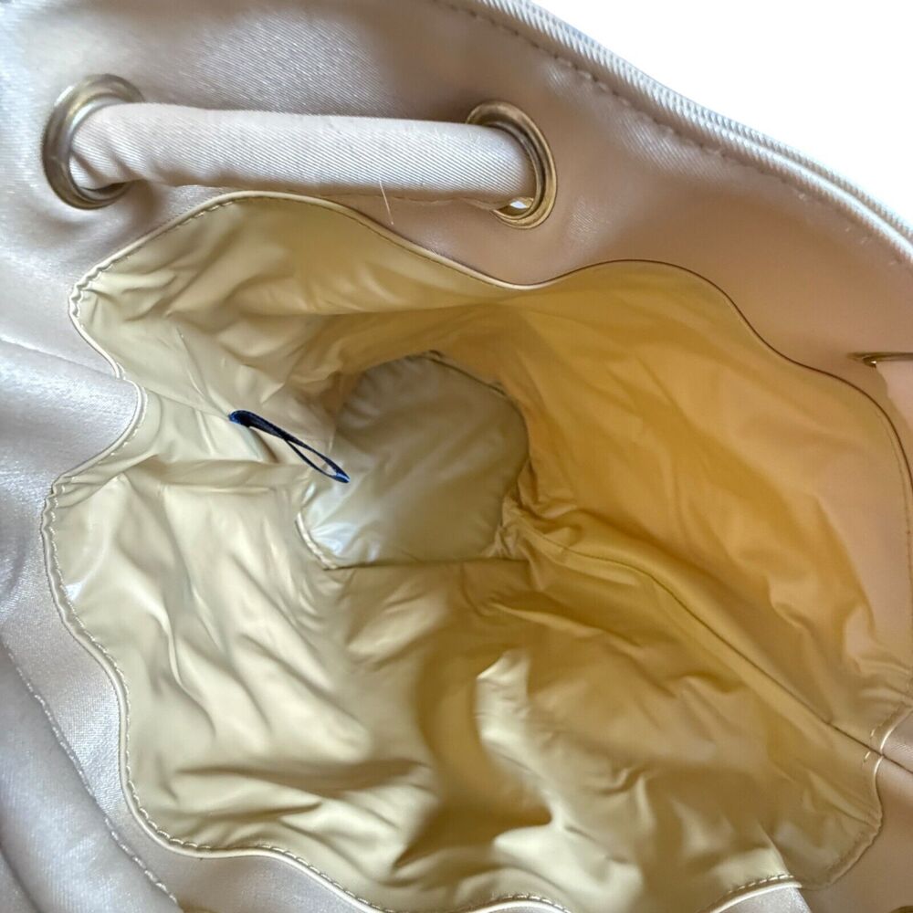Karl Lagerfeld Drawstring Bucket Tote Bag Vtg 90s Sun Moon Stars Cinch Sac Gold - Picture 5 of 16